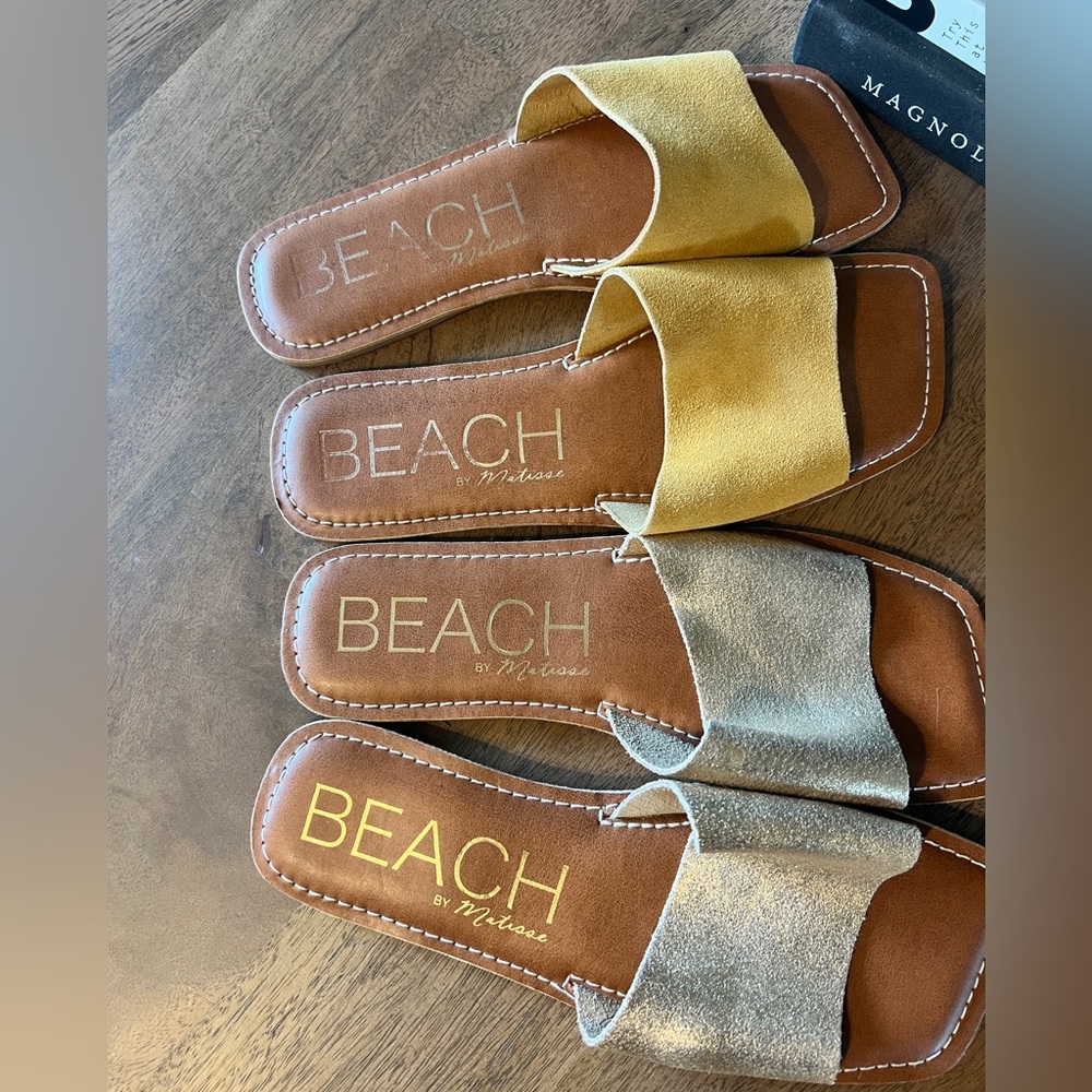Beach by Matisse Bali Sandals in Yellow and Gold Metallic size 8